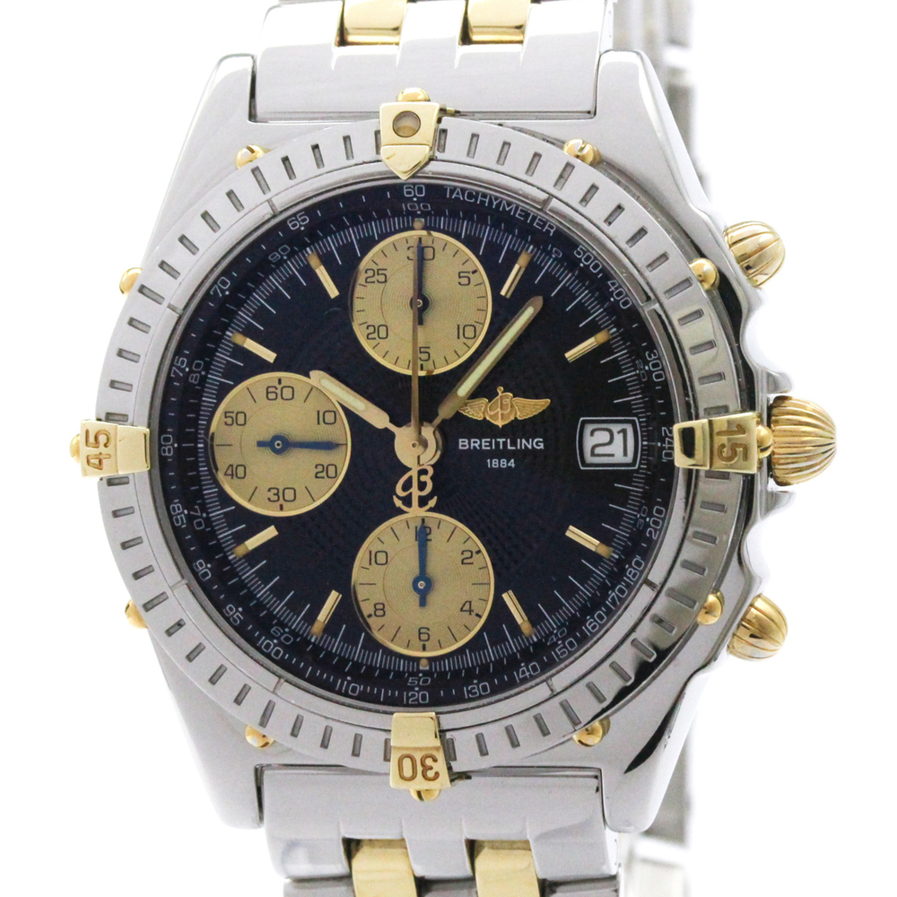 BREITLING Chronomat 18K Gold Steel Automatic Watch B13050.1 Polished